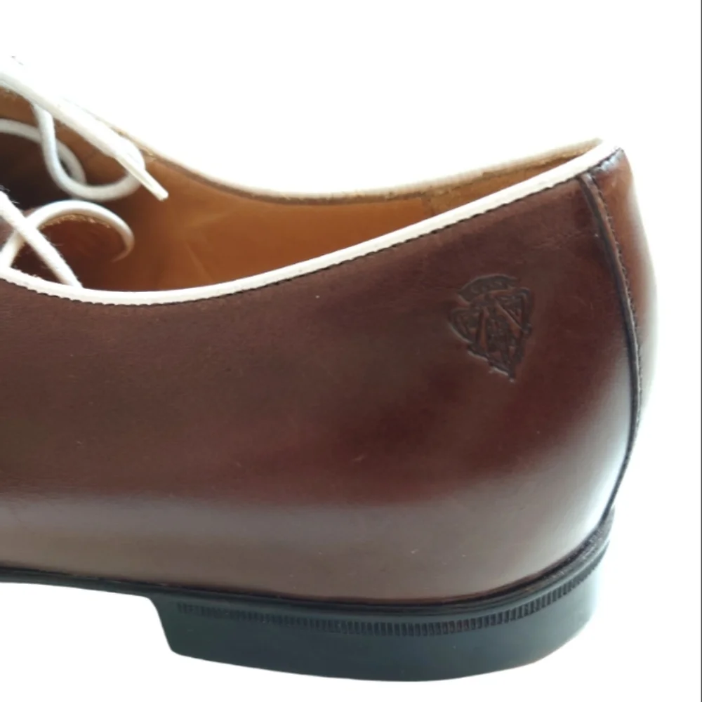 GUCCI Men's Brown Leather Lace-up Shoes Size 9.5